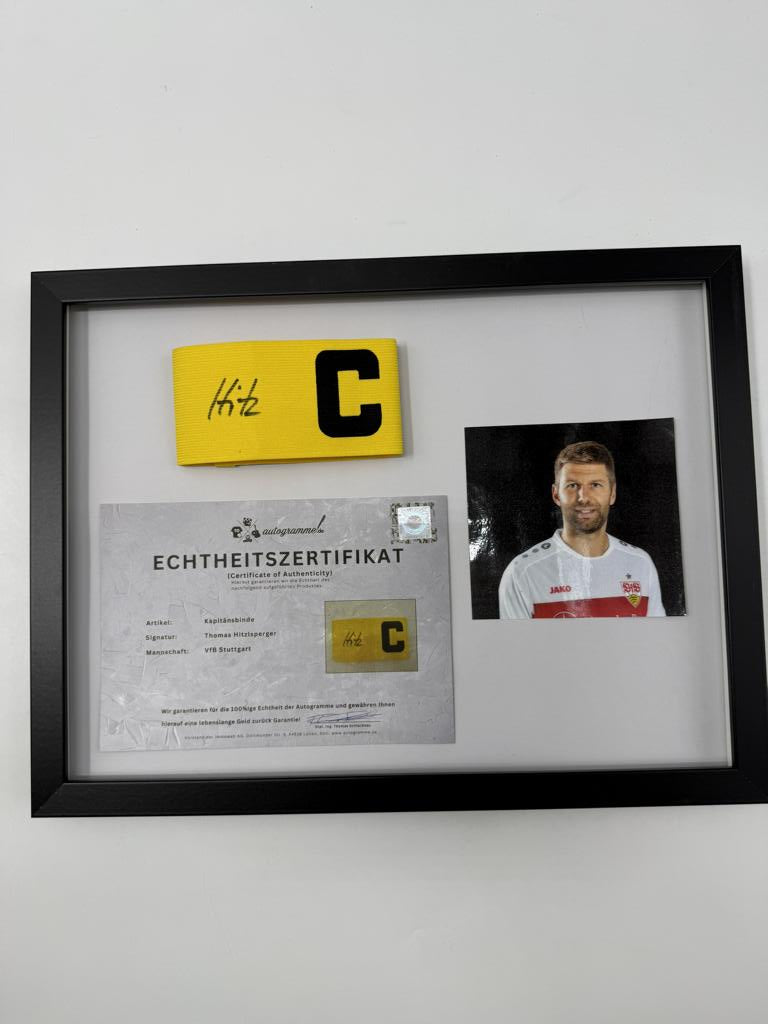 Kapitänsbinde Thomas Hitzlsperger signiert im Rahmen VFB Stuttgart Fußball COA