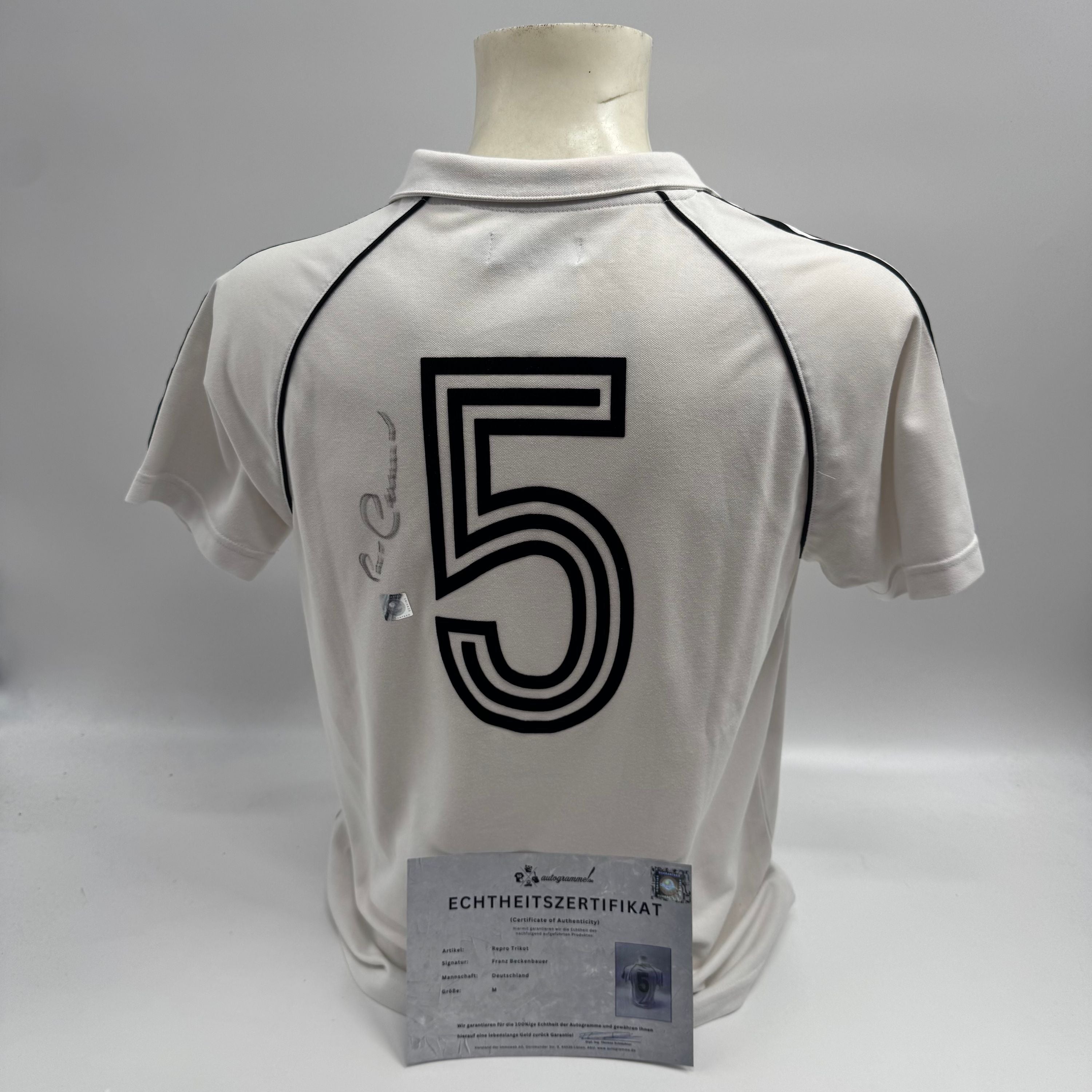 DFB Repro Trikot Franz Beckenbauer signiert Adidas COA Deutschland DFB Kaiser M