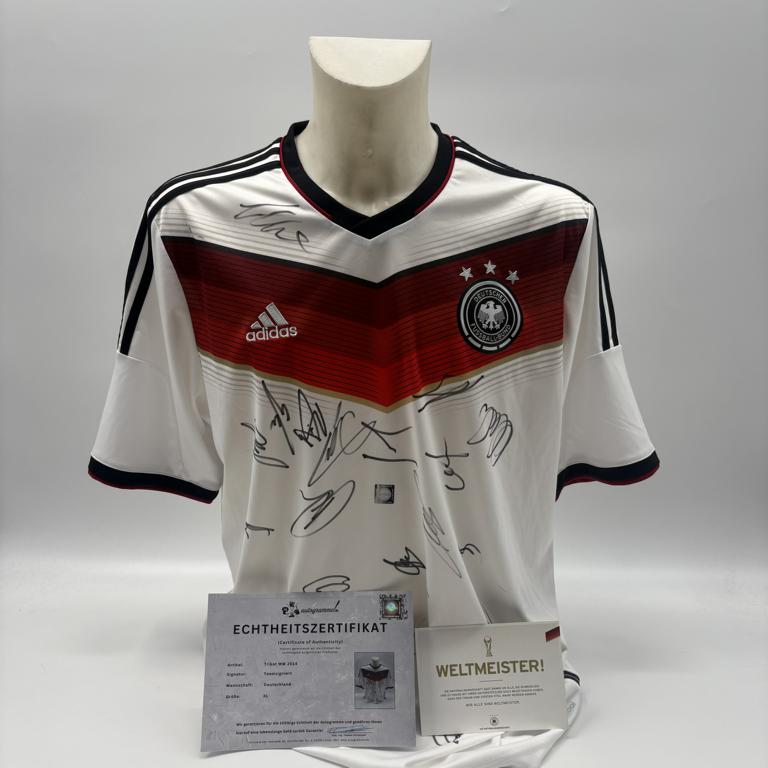 Deutschland Trikot WM 2014 Teamsigniert Autogramm DFB Weltmeister Adidas XL