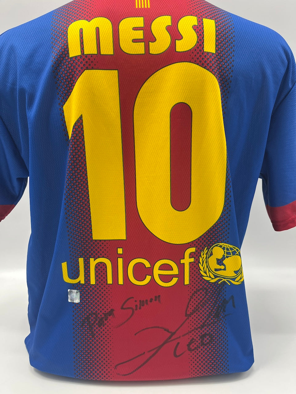 FC Barcelona Fanshirt Lionel Messi signiert Autogramm COA XL