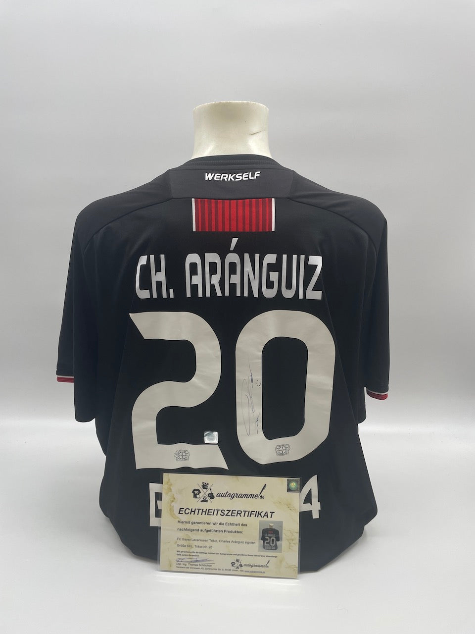 Bayer Leverkusen Trikot Charles Aranguiz signiert Autogramm Bundesliga Neu 5XL