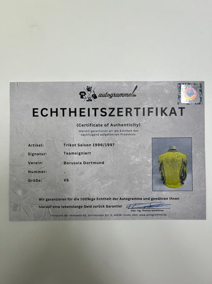 BVB Trikot 1996/1997 Teamsigniert Borussia Dortmund Nike XS