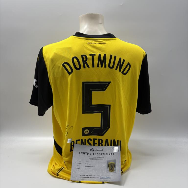 Borussia Dortmund Trikot Ramy Bensebaini signiert BVB neu Puma signiert XL