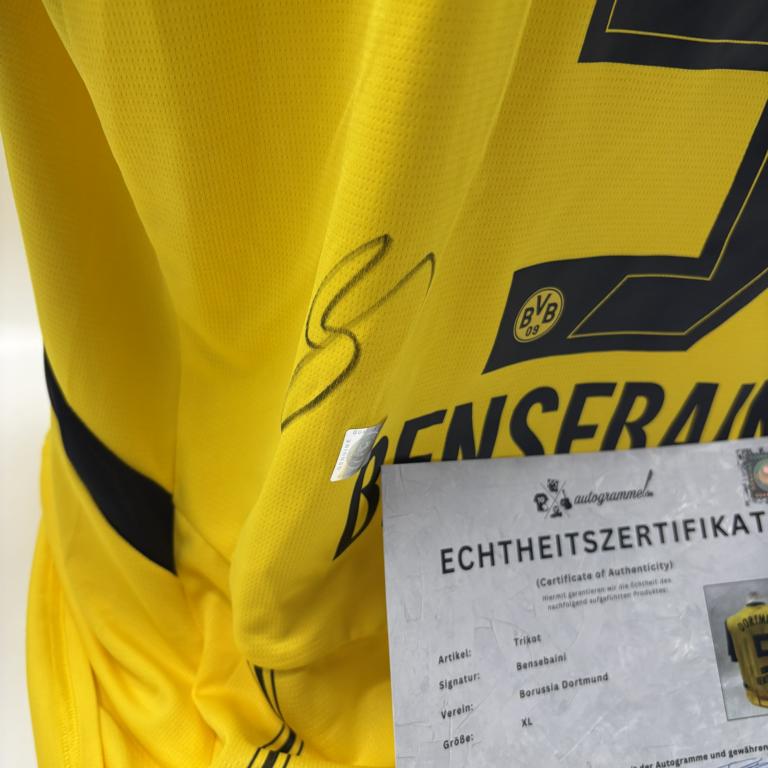 Borussia Dortmund Trikot Ramy Bensebaini signiert BVB neu Puma signiert XL