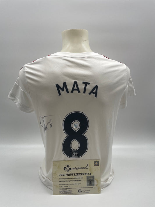 Manchester United Frauentrikot Juan Mata signiert Autogramm England Adidas COA L