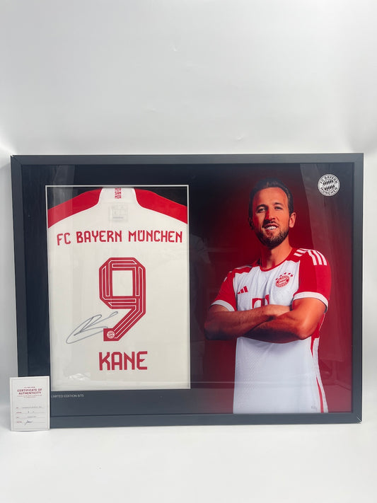 Bayern München Trikot Harry Kane signiert im Rahmen COA Adidas
