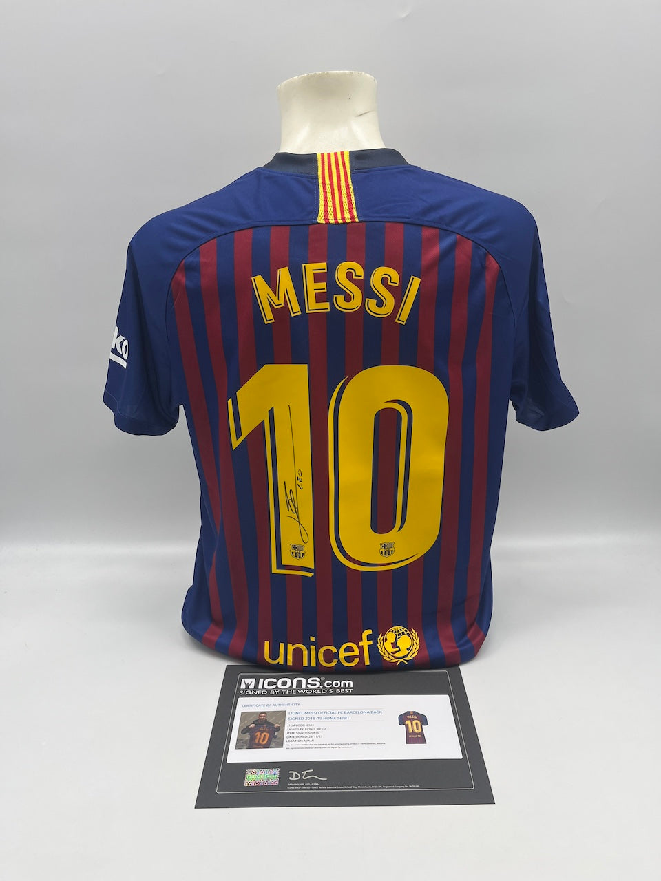 FC Barcelona Trikot Lionel Messi signiert Autogramm Nike COA L