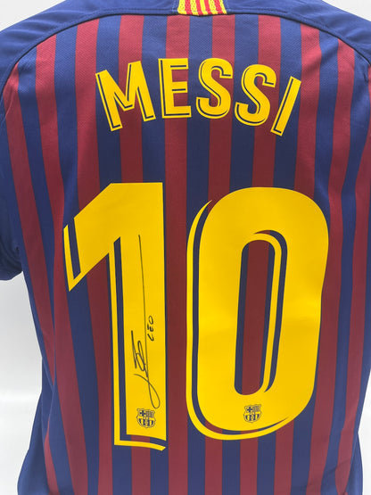 FC Barcelona Trikot Lionel Messi signiert Autogramm Nike COA L