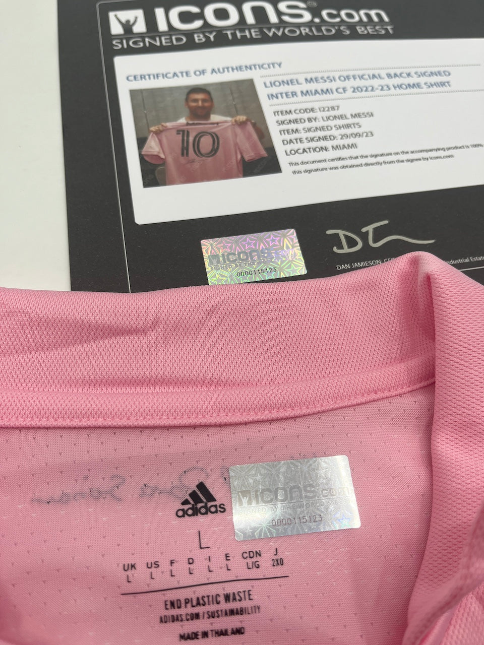 Inter Miami Trikot Lionel Messi signiert Autogramm Adidas COA L