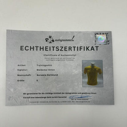 Borussia Dortmund Trainingsshirt Waldemar Anton signiert Puma COA  Autogramm S