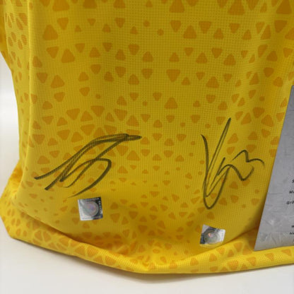 Borussia Dortmund Trainingsshirt Emre Can und Karim Adeyemi signiert Puma COA  Autogramm L