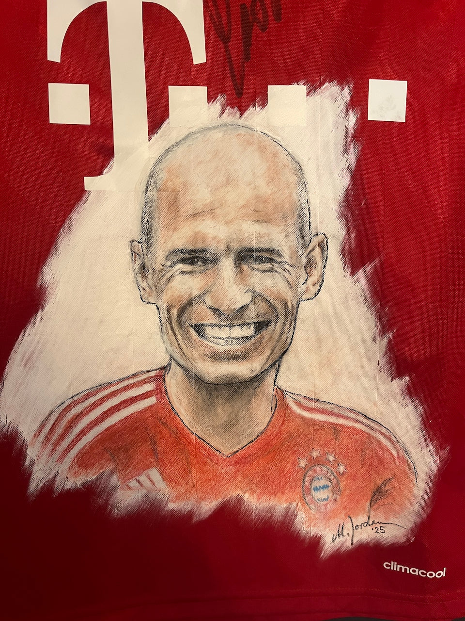 Bayern München Trikot Portrait Arjen Robben handgemalt und signiert 164