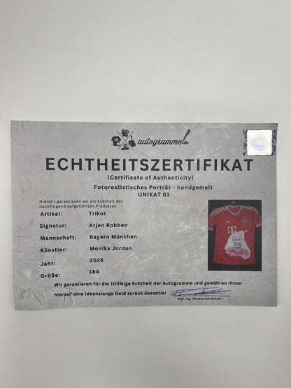 Bayern München Trikot Portrait Arjen Robben handgemalt und signiert 164