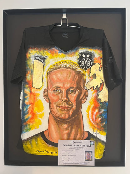 Borussia Dortmund Trikot Portrait Niklas Süle handgemalt und signiert BVB