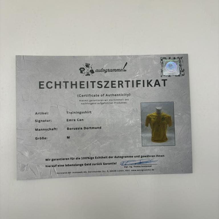 Borussia Dortmund Trainingsshirt Emre Can signiert Puma COA  Autogramm M