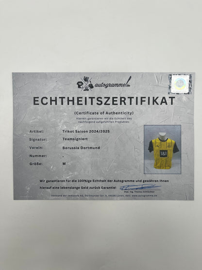 BVB Trikot 2024/2025 Teamsigniert Borussia Dortmund Bundesliga COA Puma M