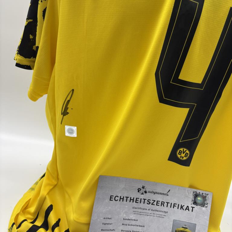 Borussia Dortmund Sondertrikot Nico Schlotterbeck signiert Autogramm Puma BVB XL