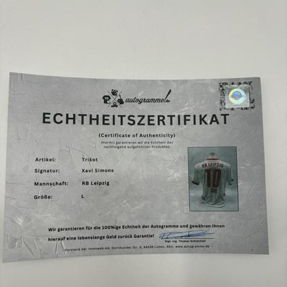 RB Leipzig Trikot Xavi Simons signiert Autogramm Puma COA L