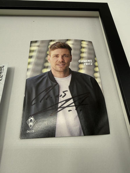 Kapitänsbinde Clemens Fritz signiert im Rahmen Werder Bremen COA Fußball