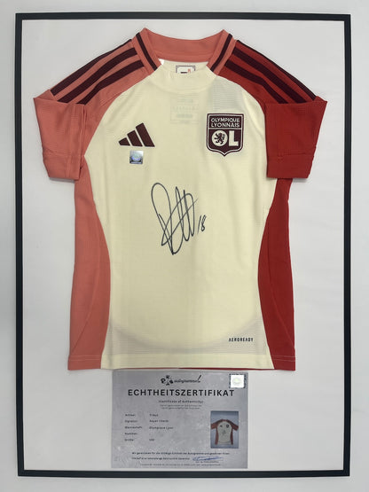 Olympique Lyon Trikot Rayan Cherki signiert im Rahmen Adidas COA 128
