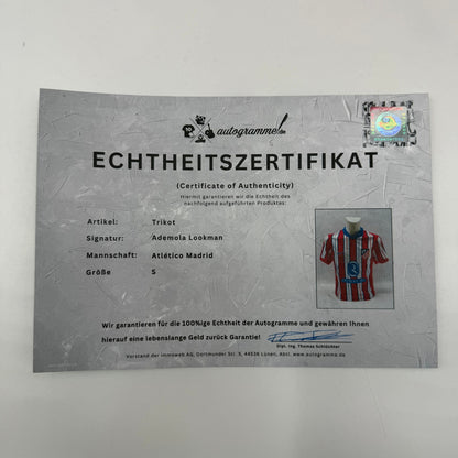 Atletico Madrid Trikot COA Ademola Lookman signiert Autogramm Nike S