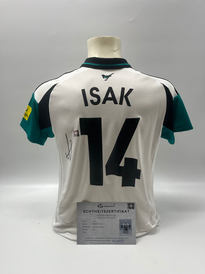 Newcastle United jersey signed by Alexander Isak, Adidas football jersey, size L
