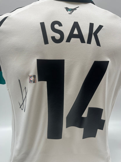 Newcastle United jersey signed by Alexander Isak, Adidas football jersey, size L