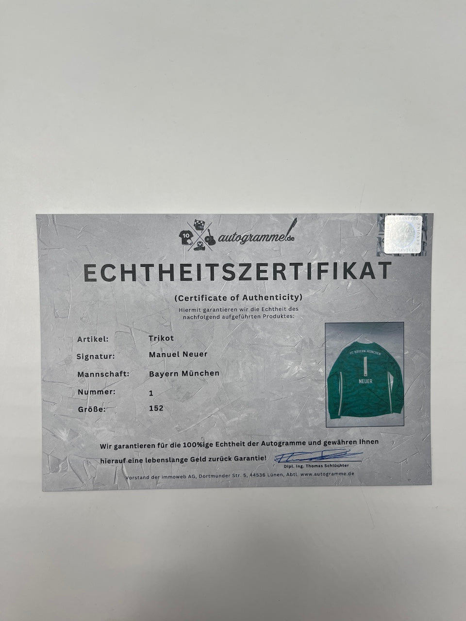 Bayern München Trikot Manuel Neuer signiert Autogramm Adidas COA 152