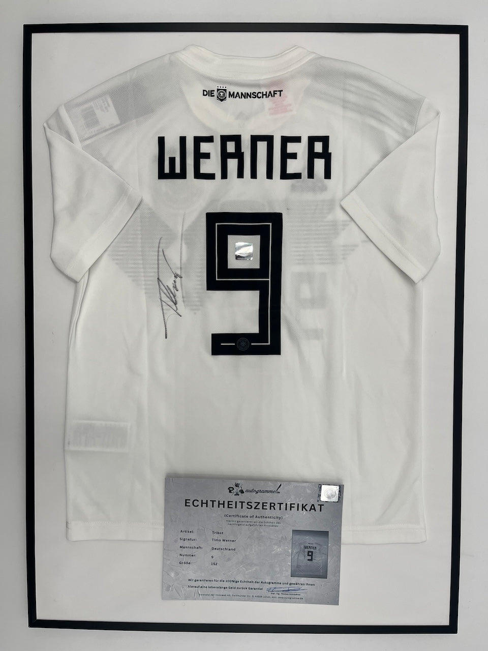 Germany jersey signed by Timo Werner in Adidas COA 152 frame