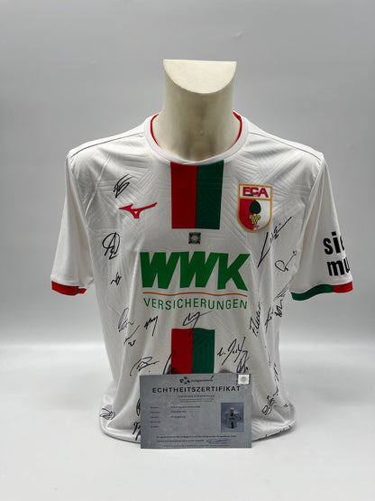 FC Augsburg Jersey 2023/2024 Team Signed COA Bundesliga L