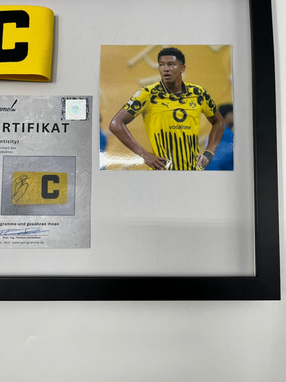 Kapitänsbinde Jobe Bellingham signiert im Rahmen Borussia Dortmund COA