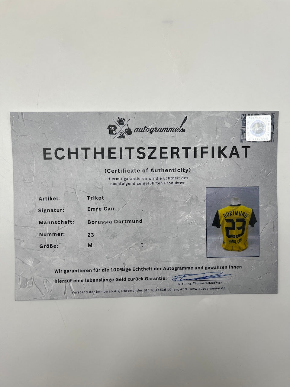 Borussia Dortmund Authentic Trikot Emre Can signiert BVB Puma M