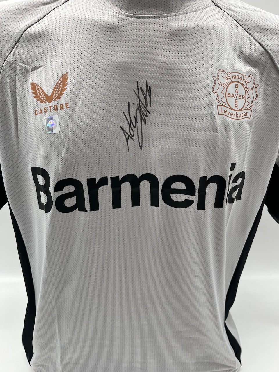 Bayer Leverkusen training shirt signed by Amine Adli, Castore L