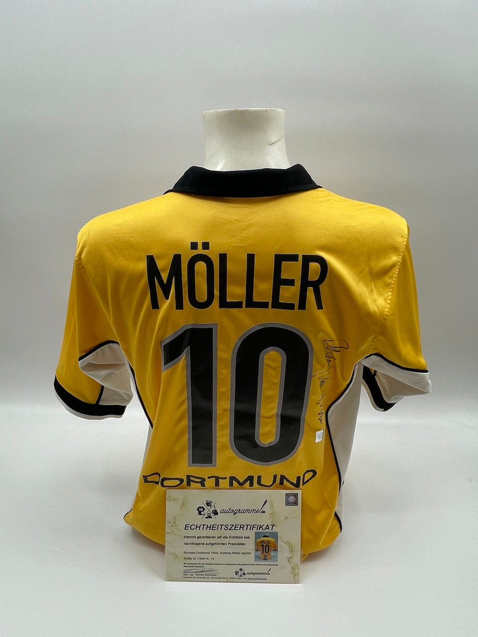 Borussia Dortmund Trikot Andreas Möller signiert BVB Autogramm Nike M