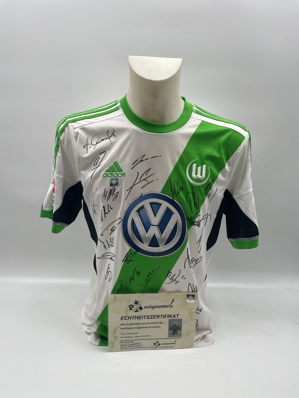 VFL Wolfsburg Trikot 13/14 Teamsigniert Autogramm Adidas COA M