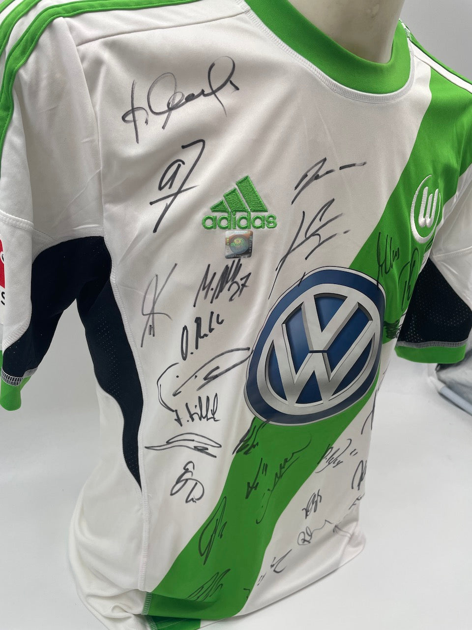 VFL Wolfsburg Trikot 13/14 Teamsigniert Autogramm Adidas COA M