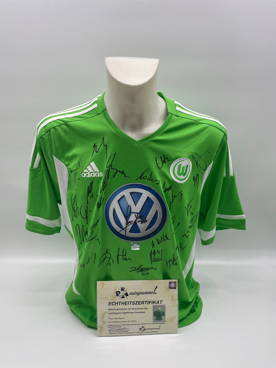 VFL Wolfsburg Trikot 2011/2012 Teamsigniert Autogramm Adidas COA L