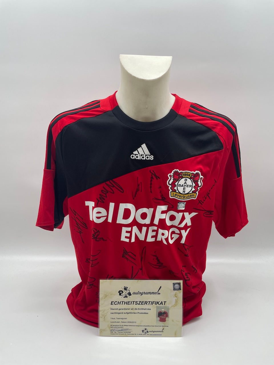 Bayer Leverkusen Trikot 2009/2010 Teamsigniert Autogramm COA Adidas L