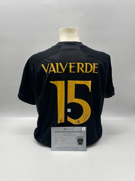 Real Madrid Trikot Federico Valverde signiert Autogramm Adidas COA XL