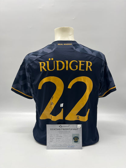 Real Madrid Trikot Antonio Rüdiger signiert Autogramm Adidas COA L
