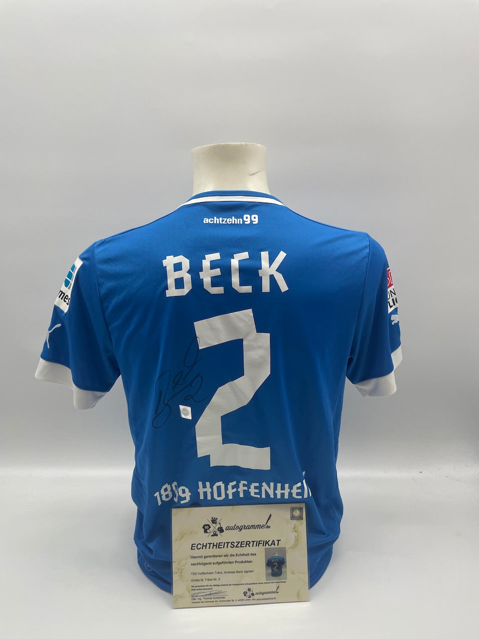 1899 Hoffenheim Trikot Andreas Beck signiert Bundesliga Autogramm Neu M