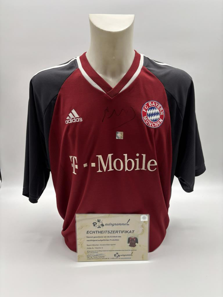 Bayern München Trikot Giovane Elber signiert Autogramme Bundesliga Adidas XL