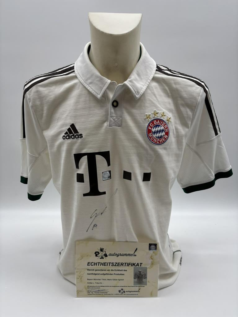 Bayern Munich jersey Mario Götze signed autographs Bundesliga Adidas L