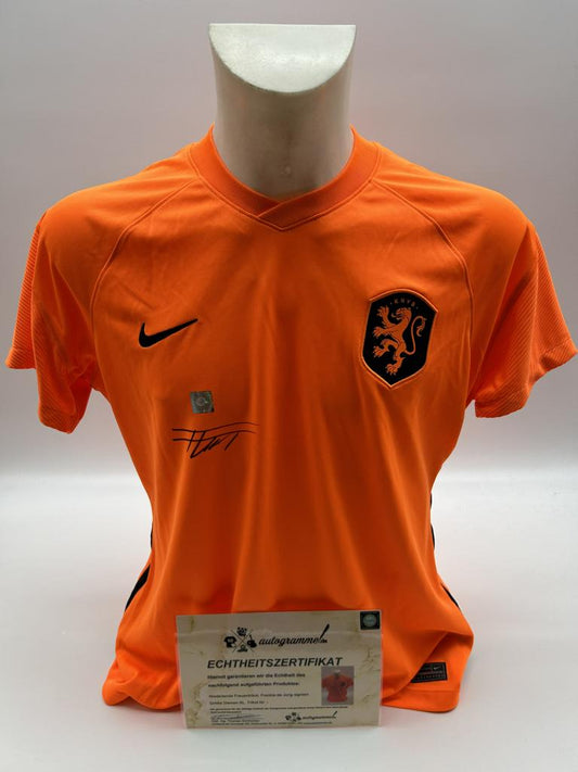 Niederlande Frauentrikot Frenkie de Jong signiert Autogramm Holland Nike XL