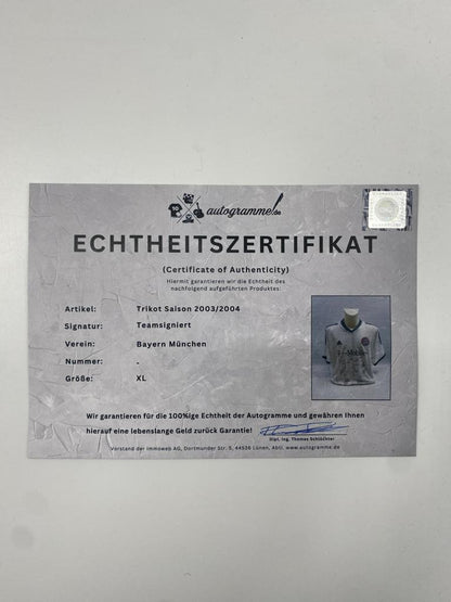 Bayern München Trikot 2003/2004 Teamsigniert Autogramm COA Adidas XL