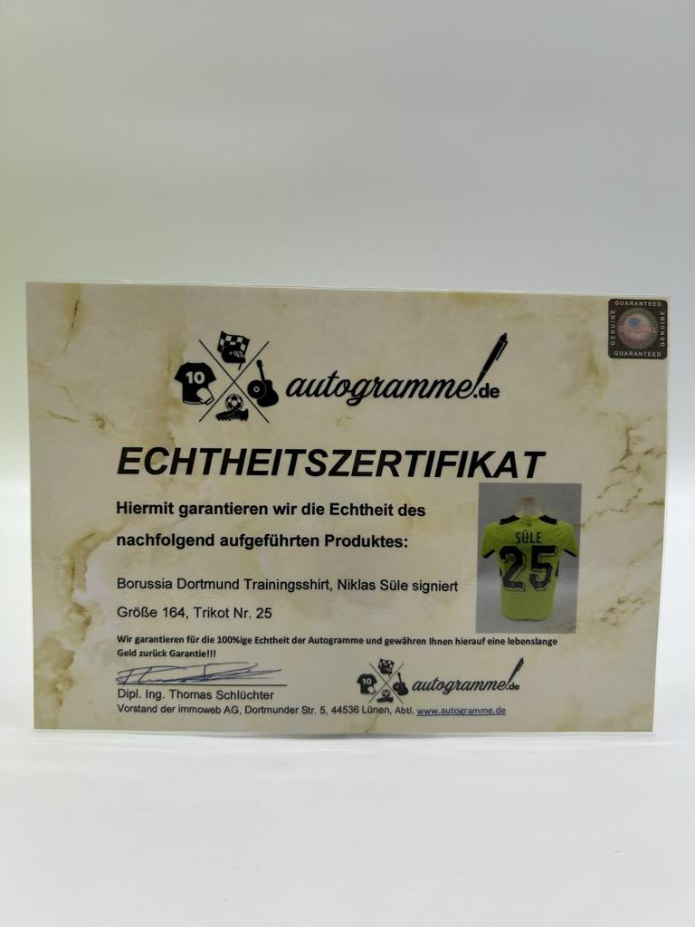 Borussia Dortmund Training shirt Niklas Süle Signed BVB autograph Puma 164