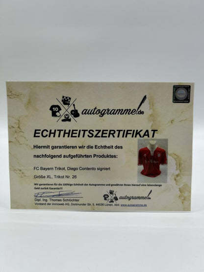Bayern Munich Trikot Diego Contento signed Adidas FCB Coa Autogram XL