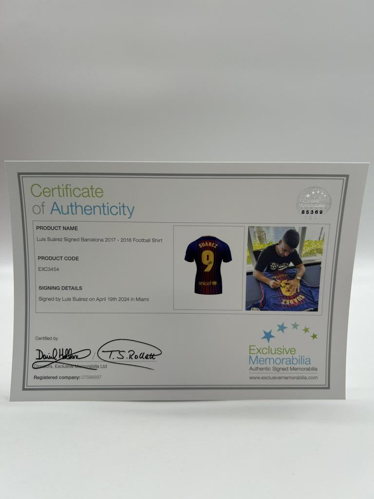 FC Barcelona jersey Luis Suarez signed autograph Laliga Nike Coa S