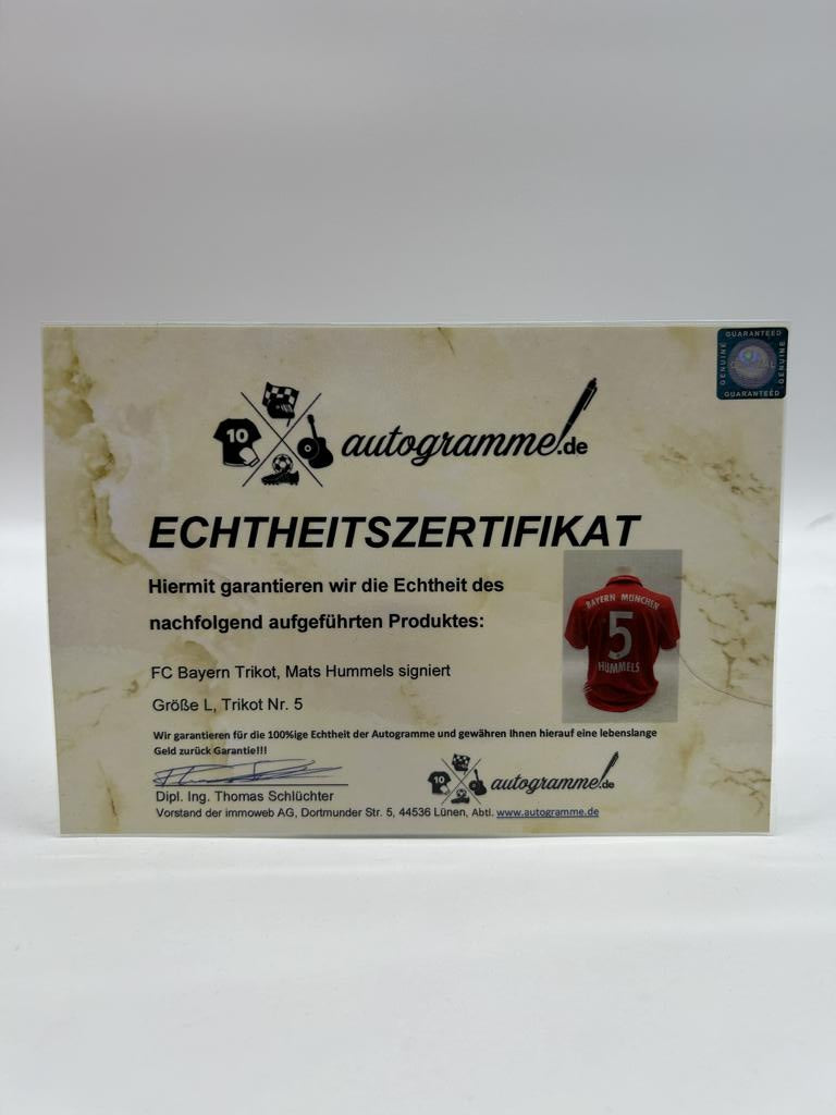 Bayern München Trikot Mats Hummels signiert Adidas COA Autogramm L