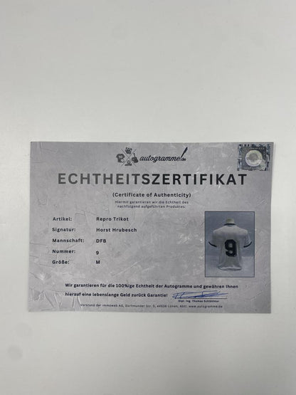 DFB Trikot Horst Hrubesch signiert COA Deutschland Autogramm M